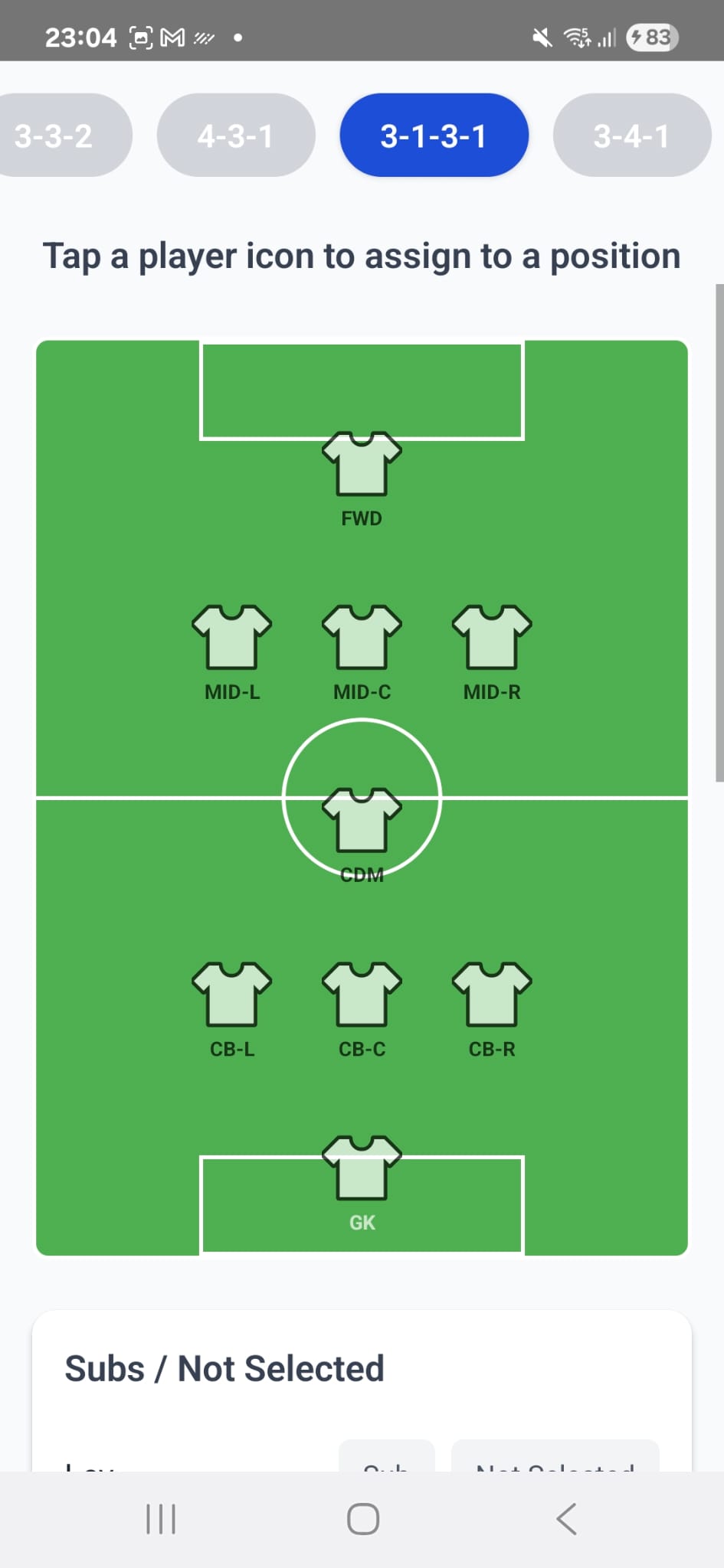 Formation Selector