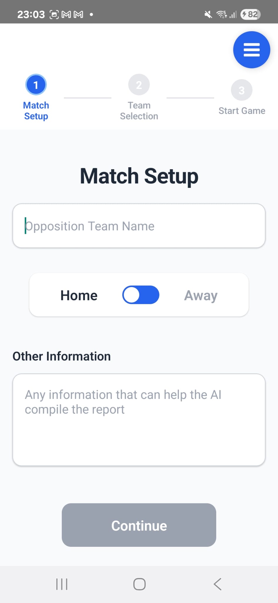 Match Setup